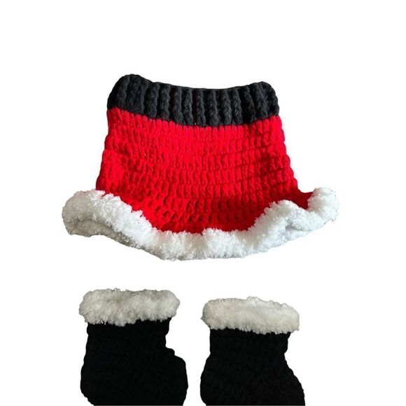 Newborn Crochet Santa Claus Outfits Set Photography Props - Picture 2 of 5